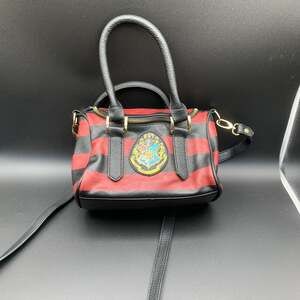 Harry Potter Hogwarts Maroon and Black Barrel Satchel Crossbody Bag